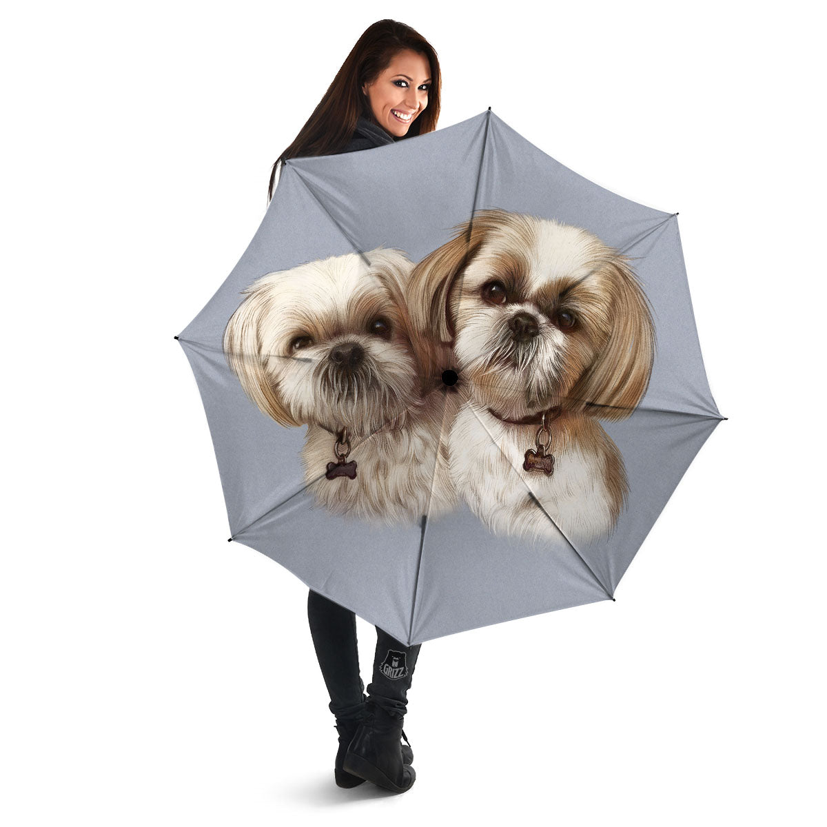 Portrait Shih Tzu Print Umbrella-grizzshop