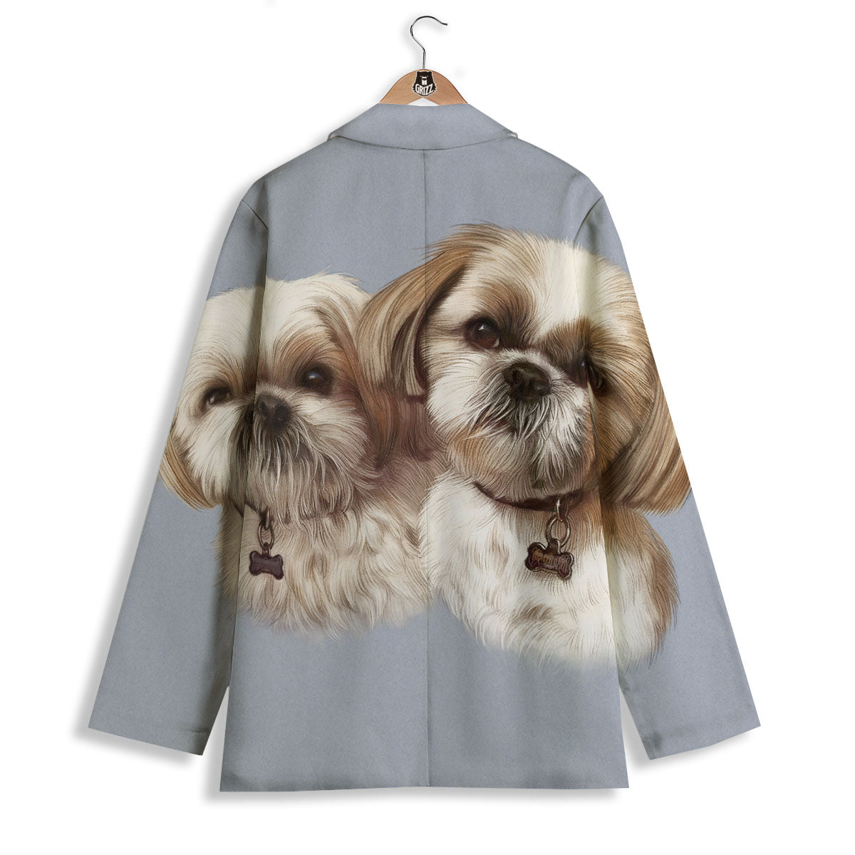 Portrait Shih Tzu Print Women's Blazer-grizzshop