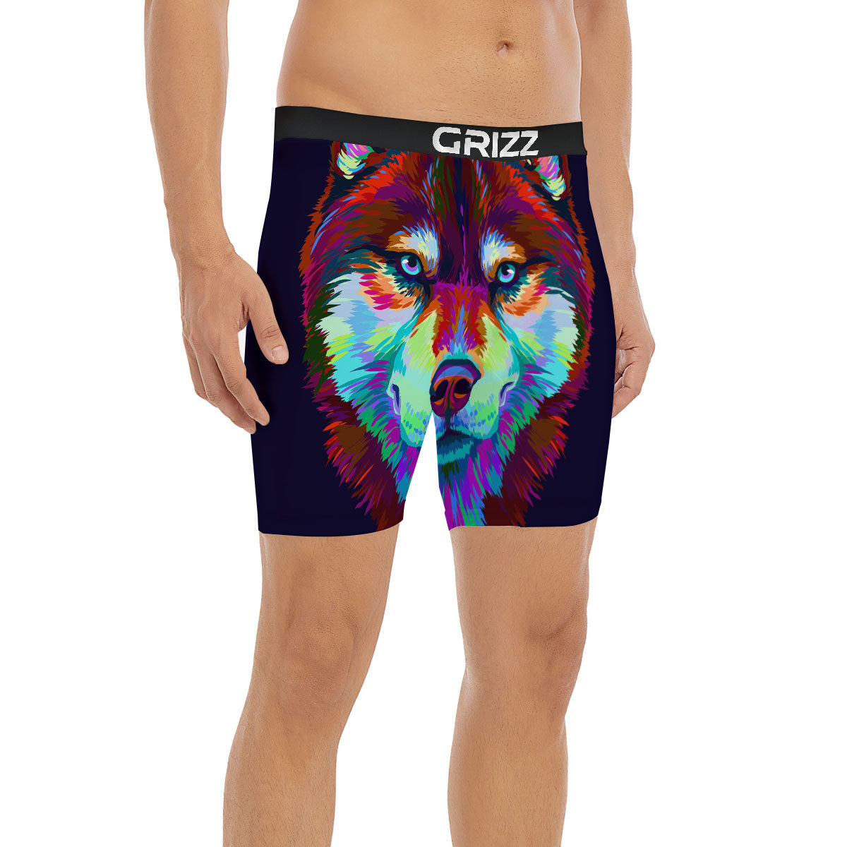 Portrait Siberian Husky Print Boxer Briefs-grizzshop
