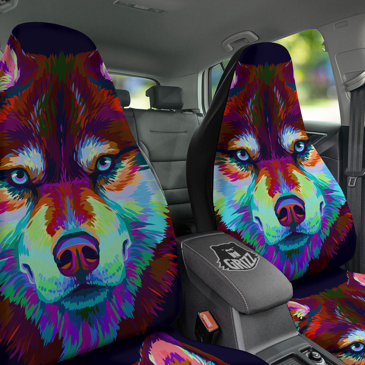 Portrait Siberian Husky Print Car Seat Covers-grizzshop
