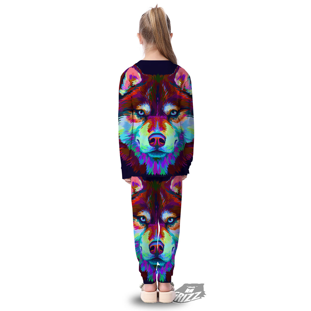 Portrait Siberian Husky Print Kid's Pajamas-grizzshop