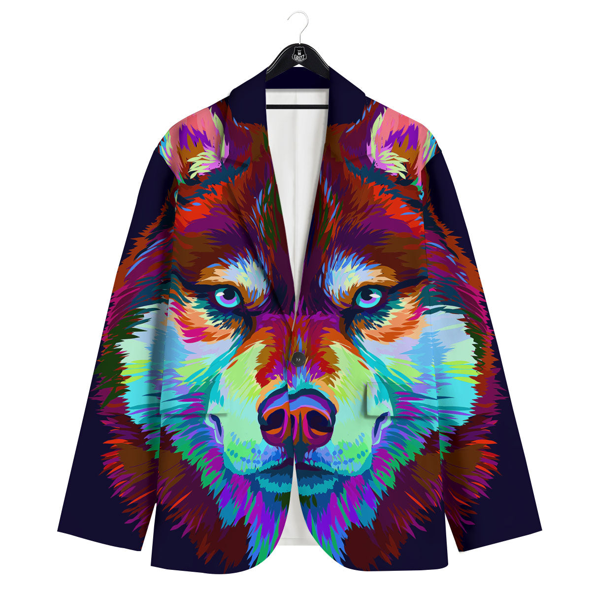 Portrait Siberian Husky Print Men's Sport Coat-grizzshop