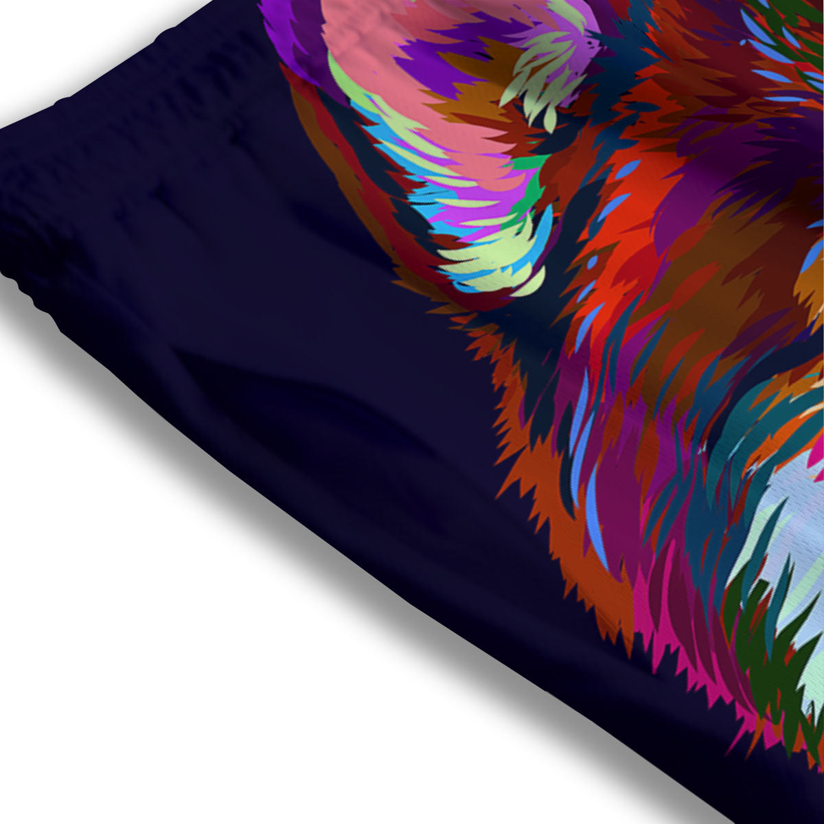 Portrait Siberian Husky Print Mesh Shorts