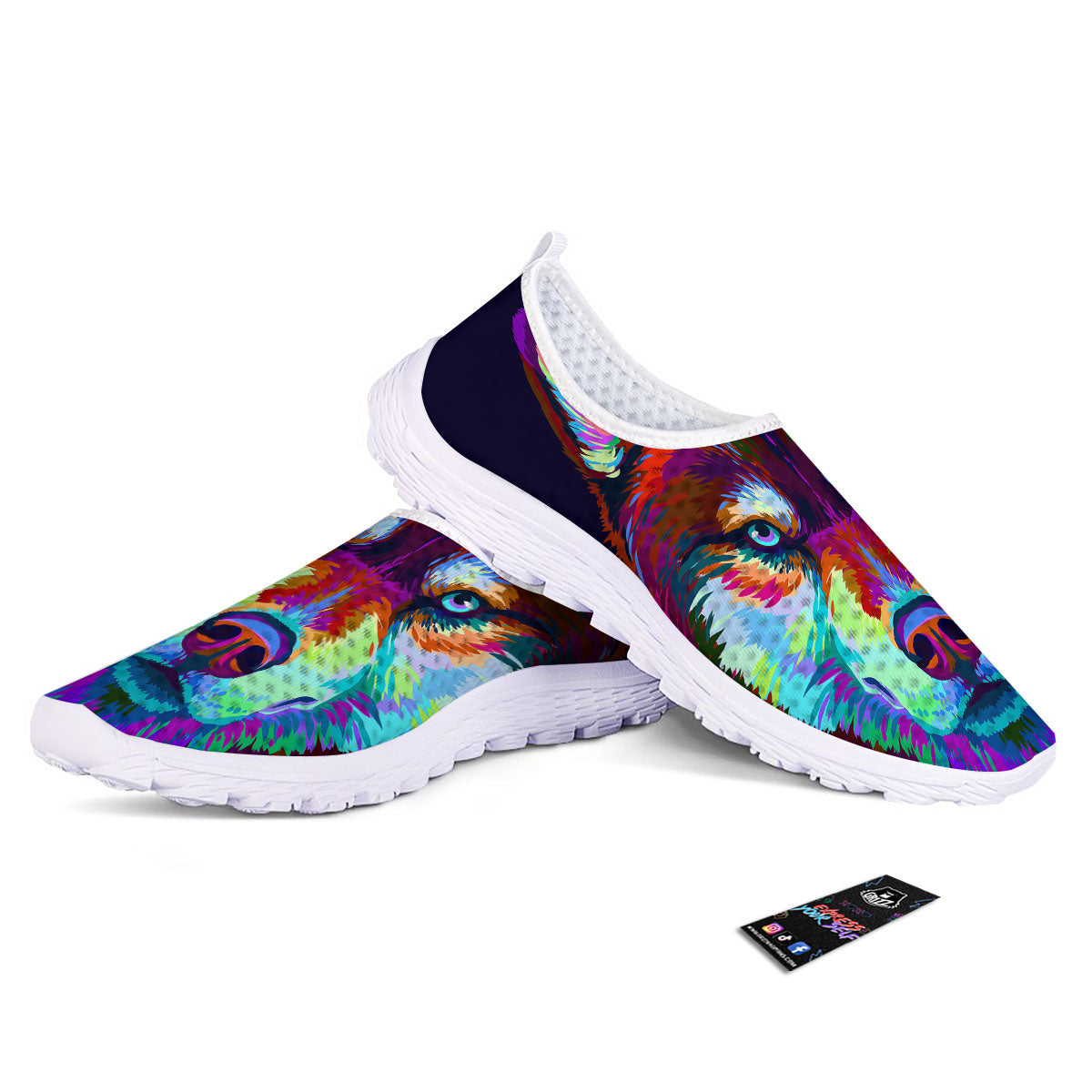 Portrait Siberian Husky Print Nurse Shoes-grizzshop