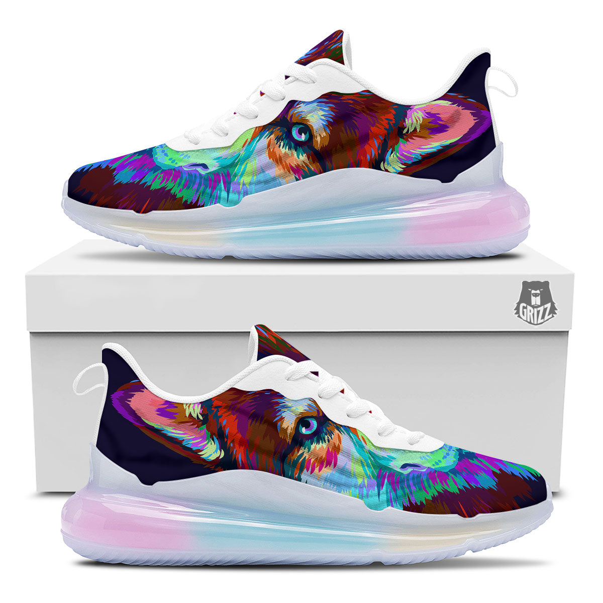 Portrait Siberian Husky Print Running Sneakers-grizzshop
