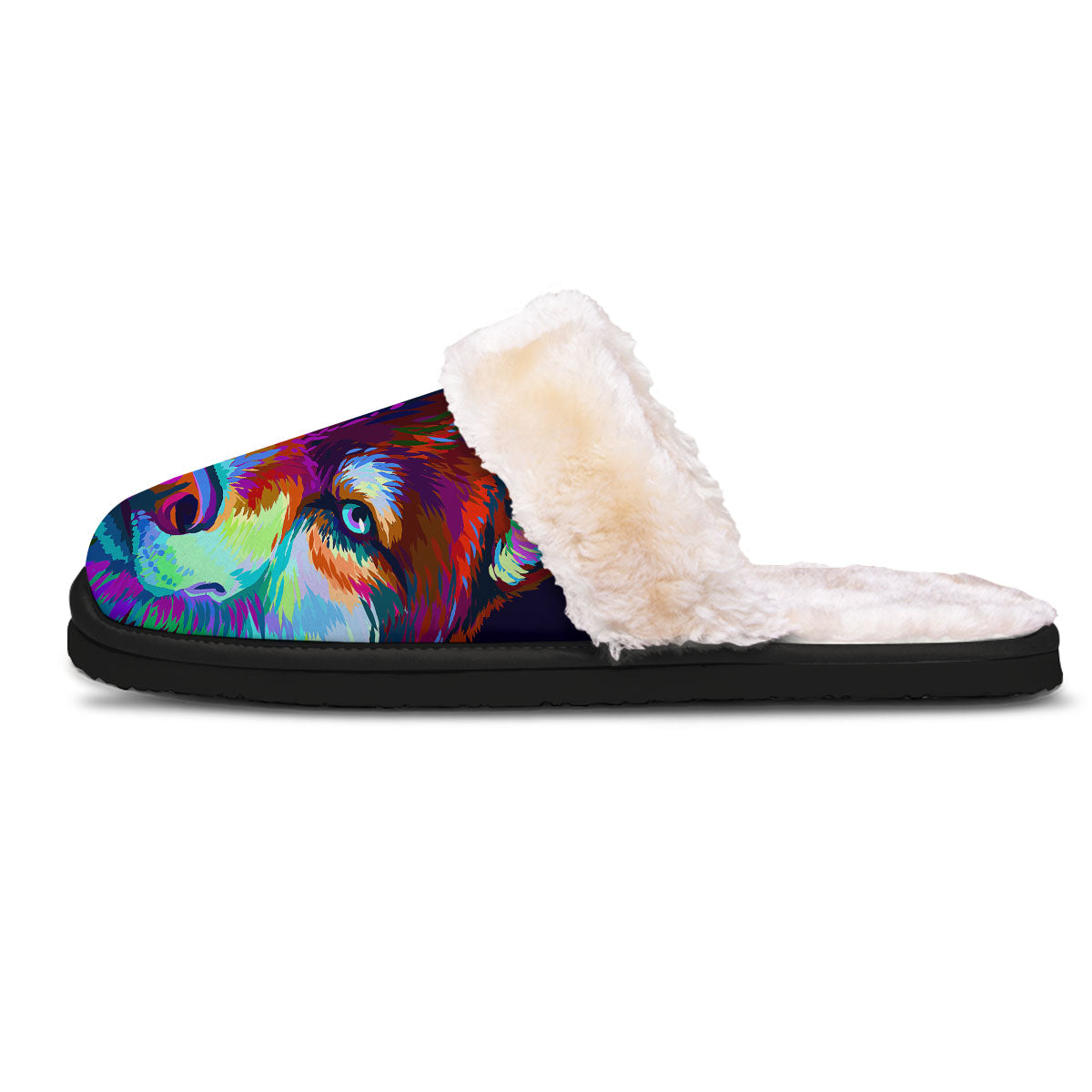 Portrait Siberian Husky Print Slippers-grizzshop
