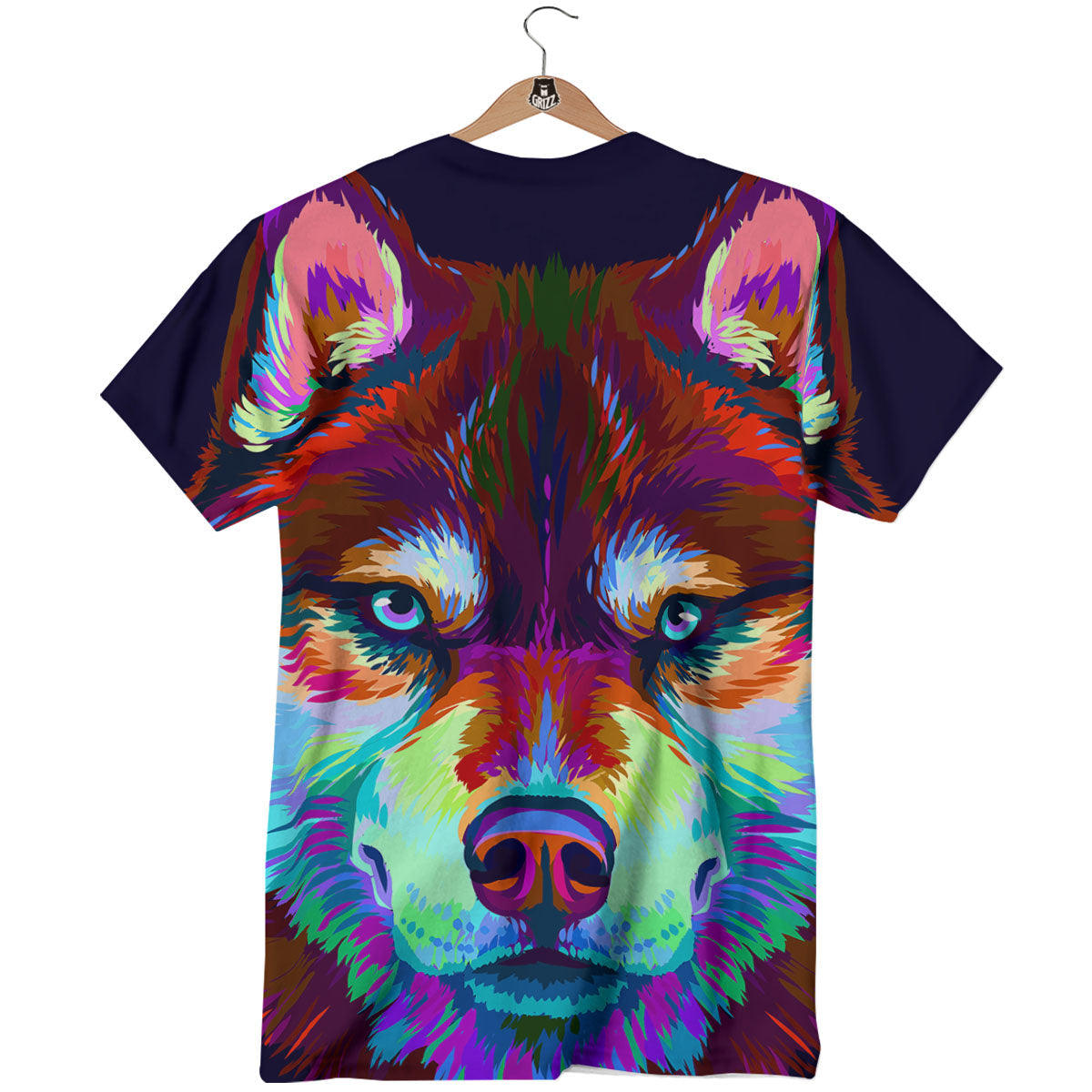 Portrait Siberian Husky Print T-Shirt-grizzshop