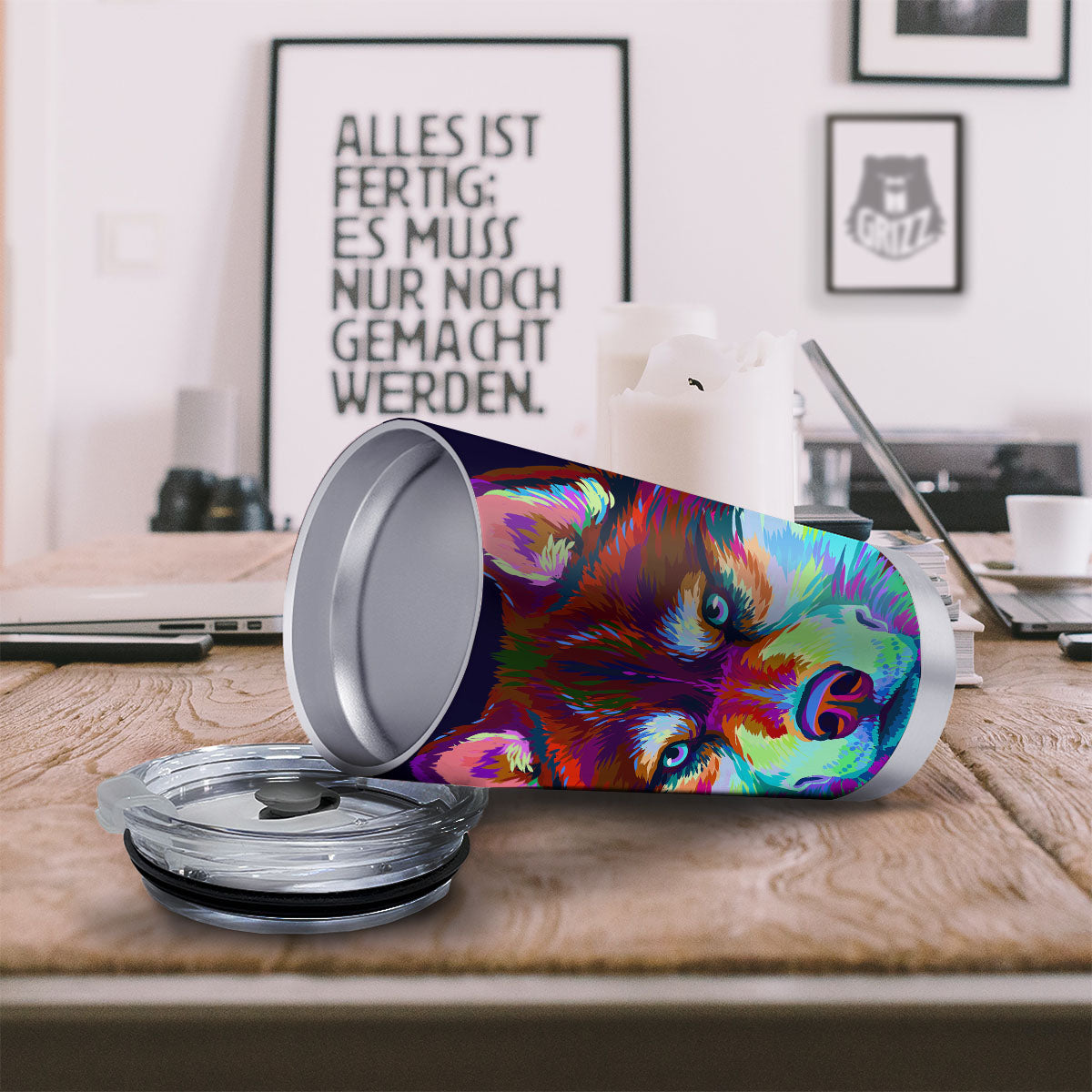 Portrait Siberian Husky Print Tumbler-grizzshop
