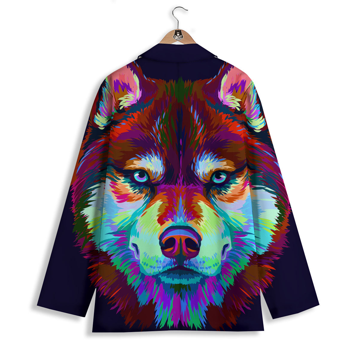 Portrait Siberian Husky Print Women's Blazer-grizzshop