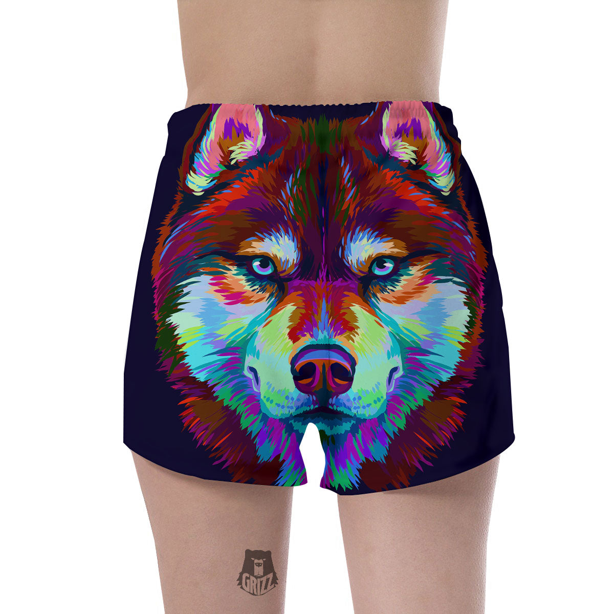 Portrait Siberian Husky Print Women's Shorts-grizzshop