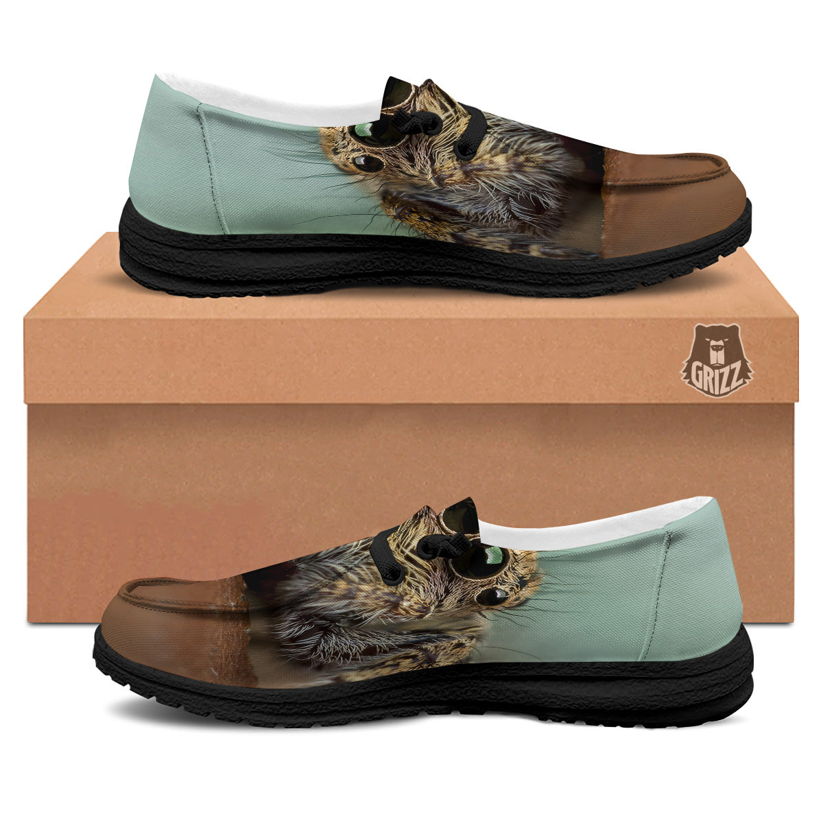 Portrait Spider Print Black Loafers-grizzshop