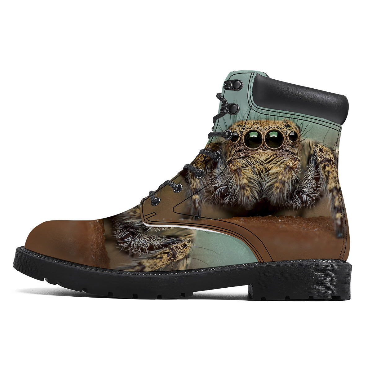 Portrait Spider Print Boots-grizzshop