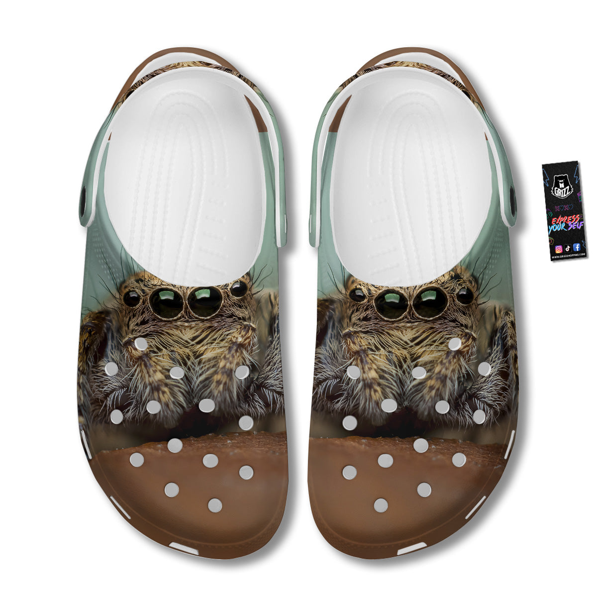 Portrait Spider Print Clog-grizzshop