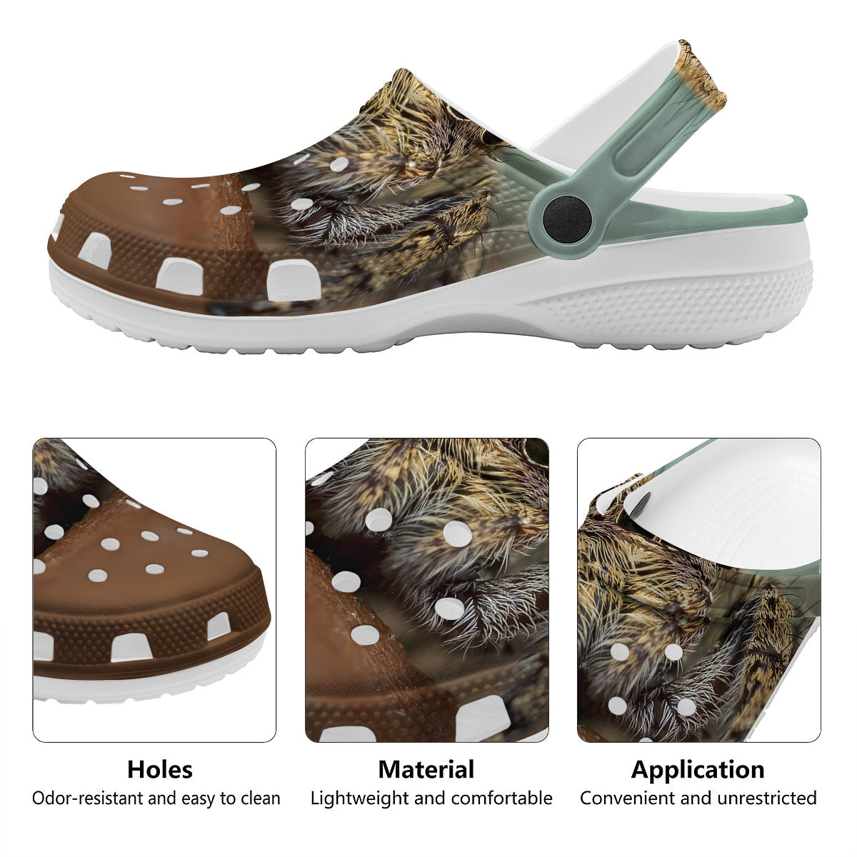 Portrait Spider Print Clog-grizzshop