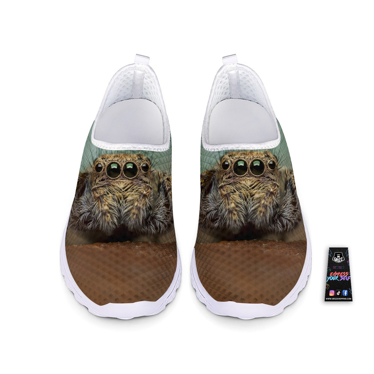 Portrait Spider Print Nurse Shoes-grizzshop