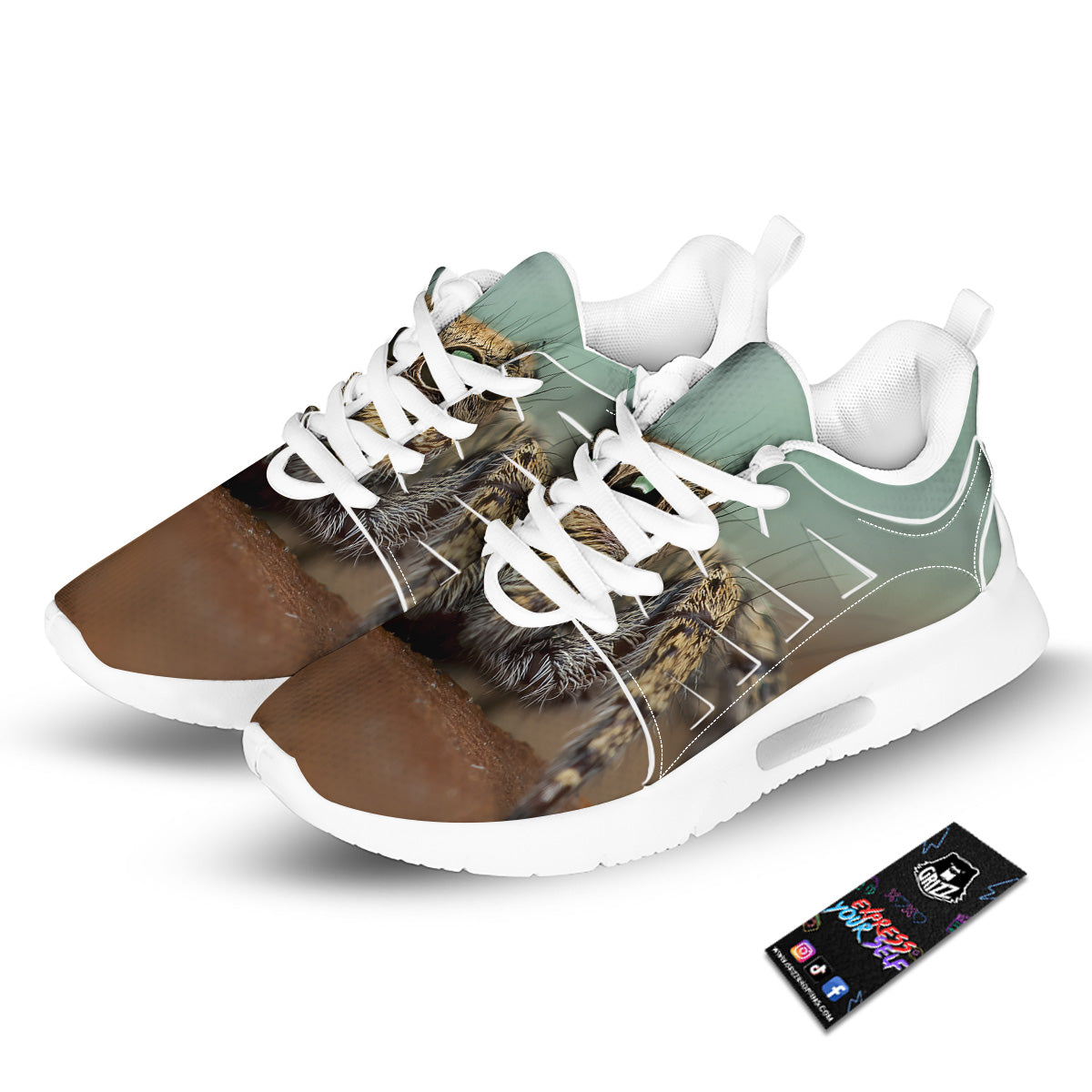 Portrait Spider Print Tennis Shoes-grizzshop