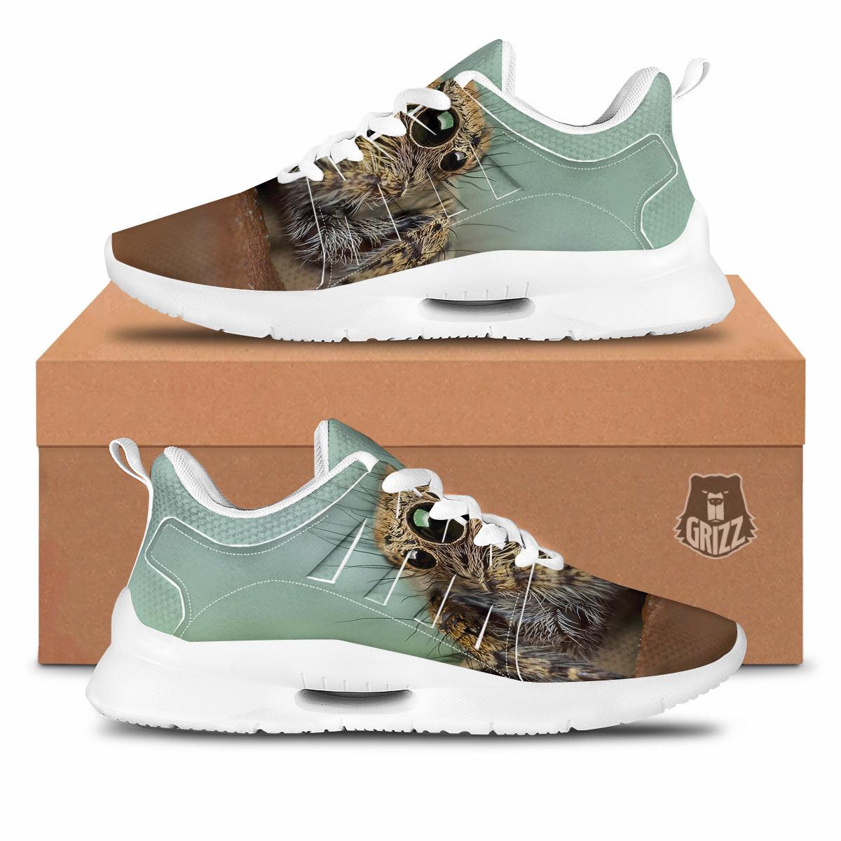 Portrait Spider Print Tennis Shoes-grizzshop