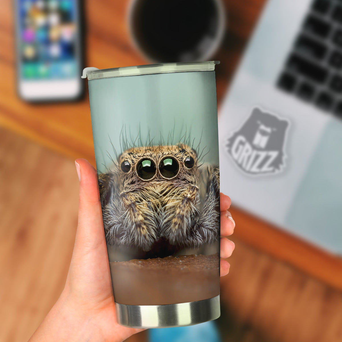 Portrait Spider Print Tumbler-grizzshop