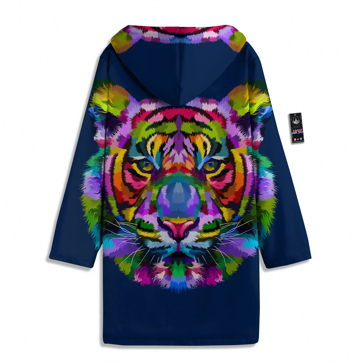 Portrait Tiger Colorful Print Men's Windbreaker Jacket-grizzshop