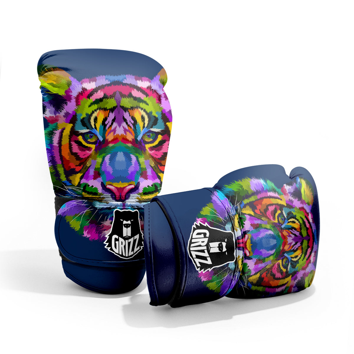 Portrait Tiger Colorful Print Pro Boxing Glove