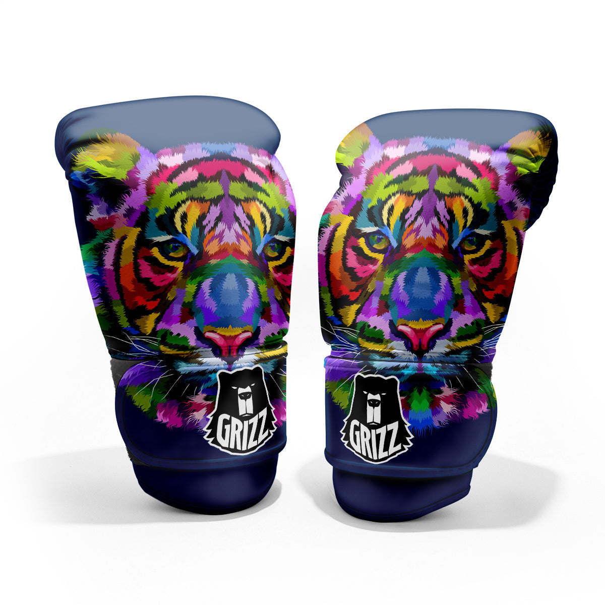 Portrait Tiger Colorful Print Pro Boxing Glove