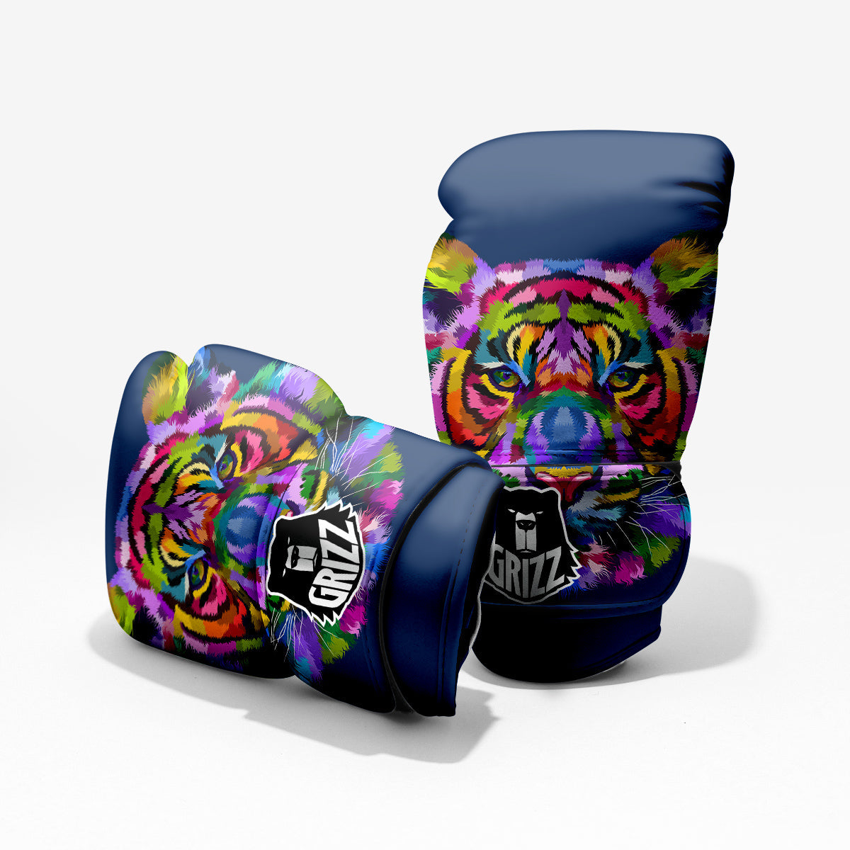 Portrait Tiger Colorful Print Pro Boxing Glove