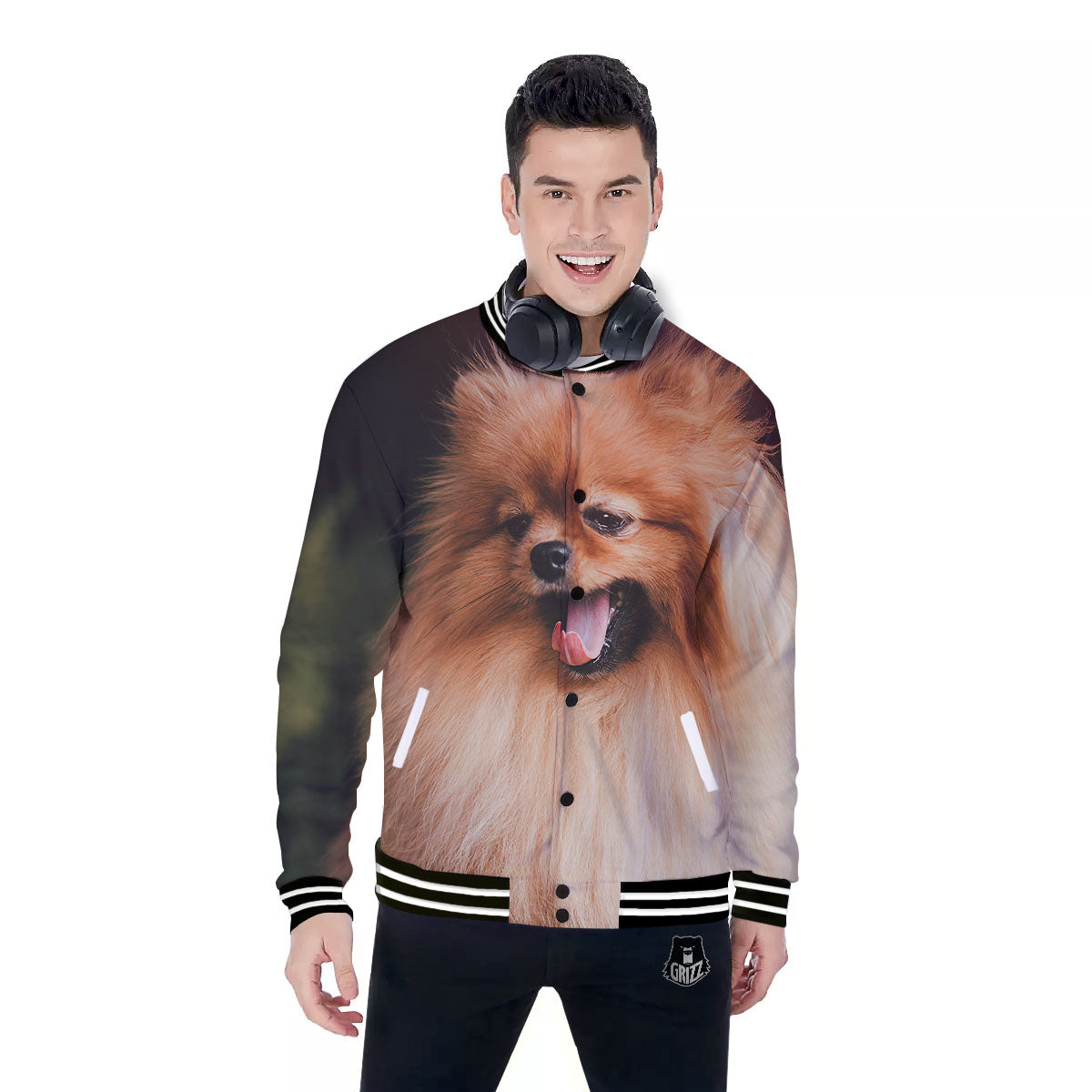 Portrait Vintage Pomeranian Baseball Jacket-grizzshop