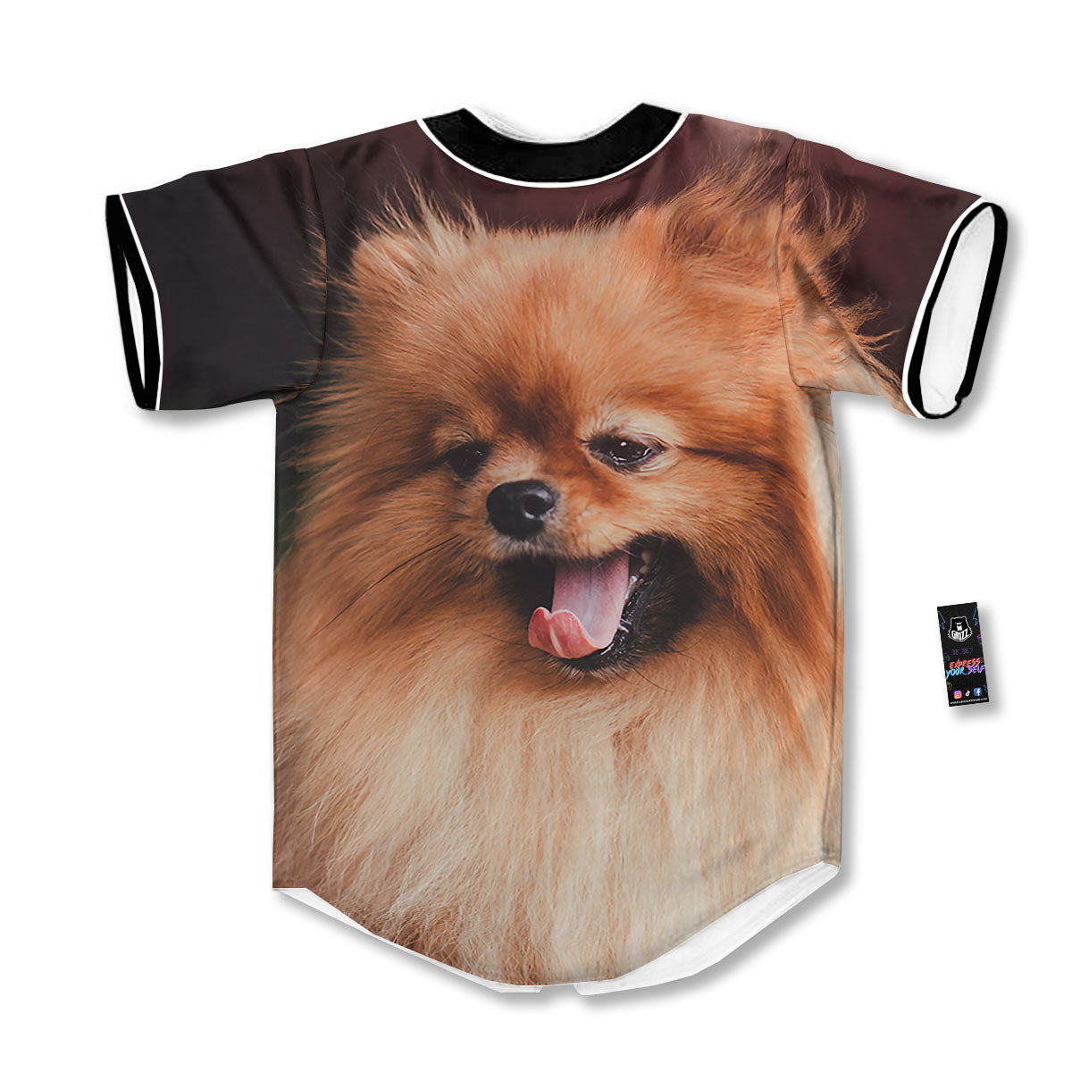 Portrait Vintage Pomeranian Baseball Jersey-grizzshop