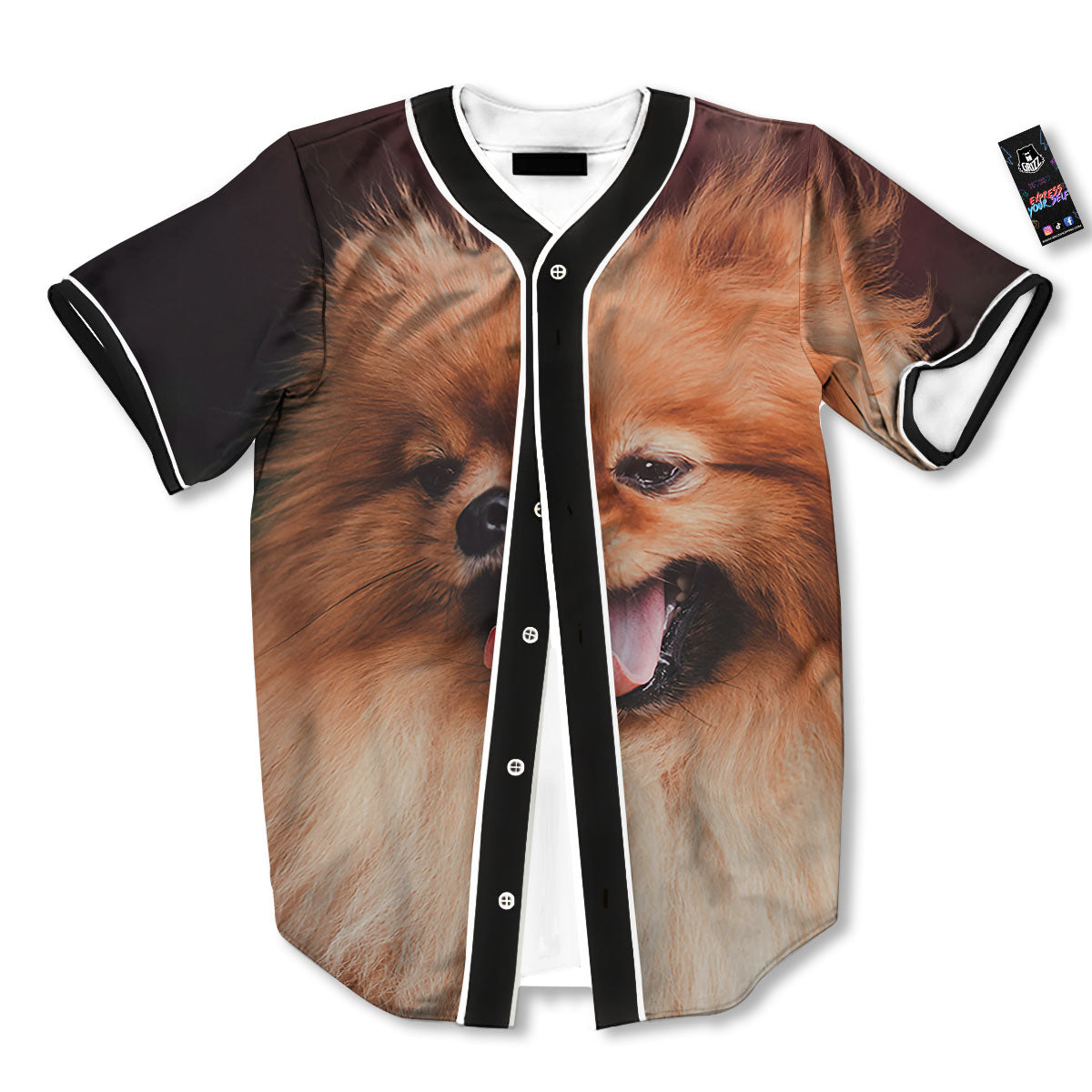Portrait Vintage Pomeranian Baseball Jersey-grizzshop