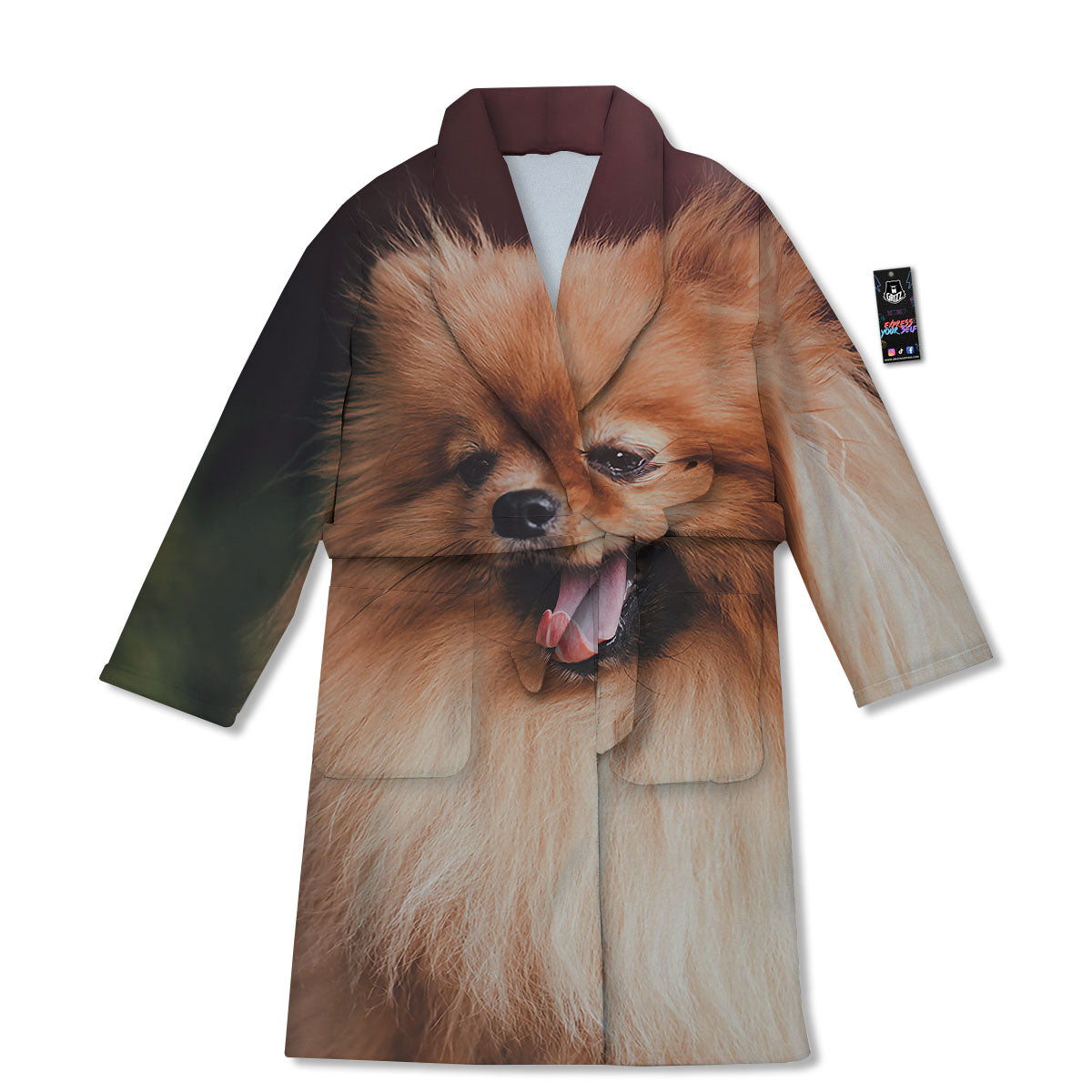 Portrait Vintage Pomeranian Bathrobe-grizzshop