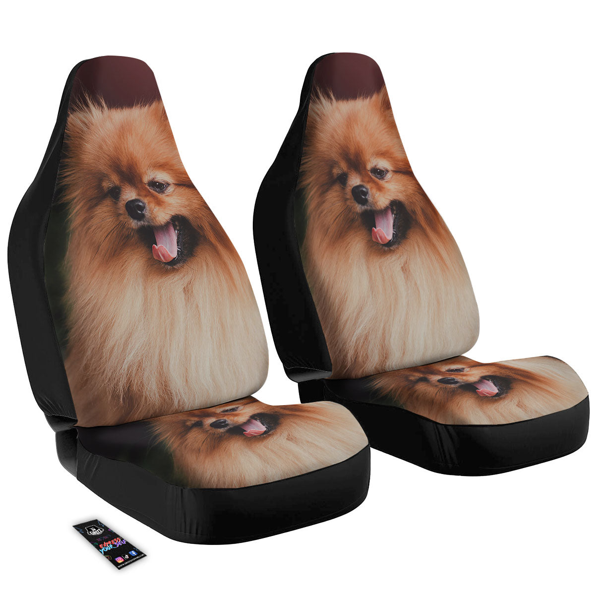 Portrait Vintage Pomeranian Car Seat Covers-grizzshop