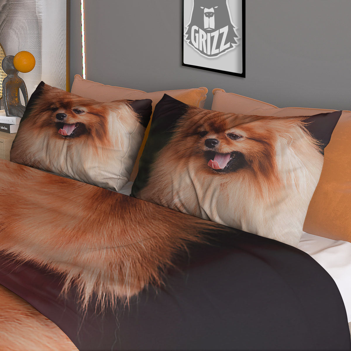 Portrait Vintage Pomeranian Duvet Cover Bedding Set