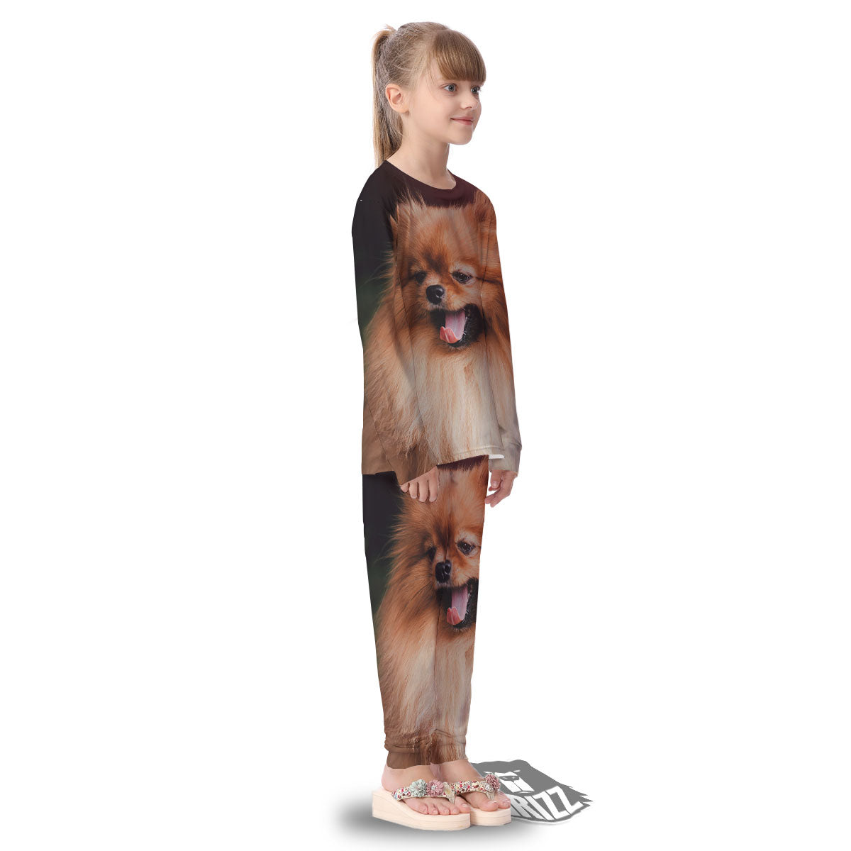 Portrait Vintage Pomeranian Kid's Pajamas-grizzshop