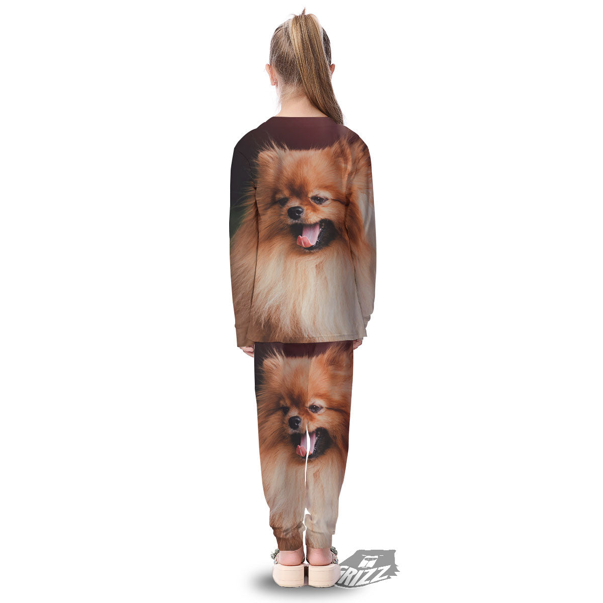 Portrait Vintage Pomeranian Kid's Pajamas-grizzshop