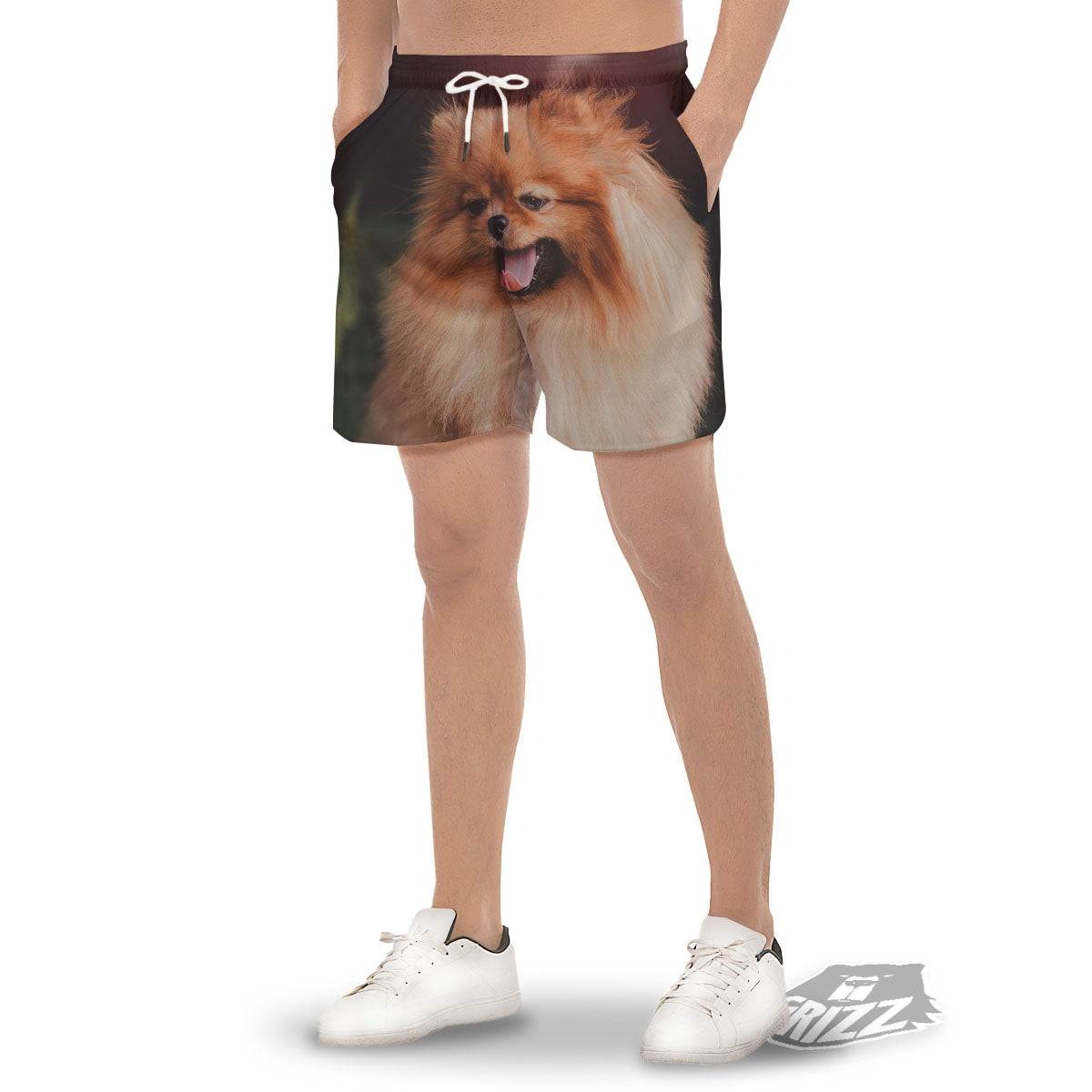 Portrait Vintage Pomeranian Men's Gym Shorts-grizzshop
