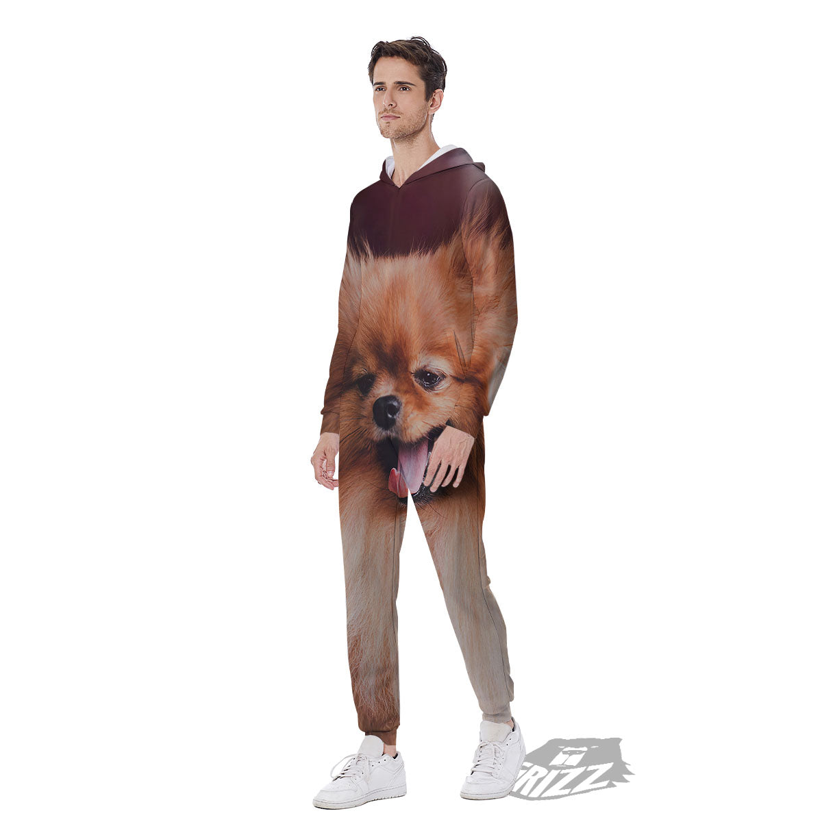 Portrait Vintage Pomeranian Men's Jumpsuit-grizzshop
