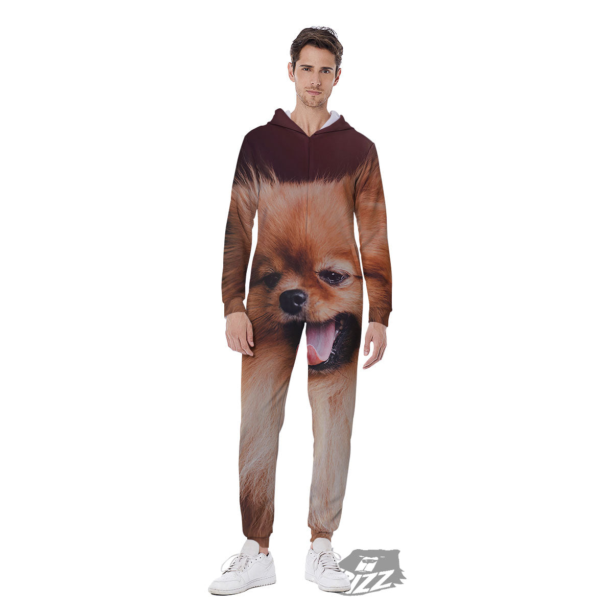 Portrait Vintage Pomeranian Men's Jumpsuit-grizzshop