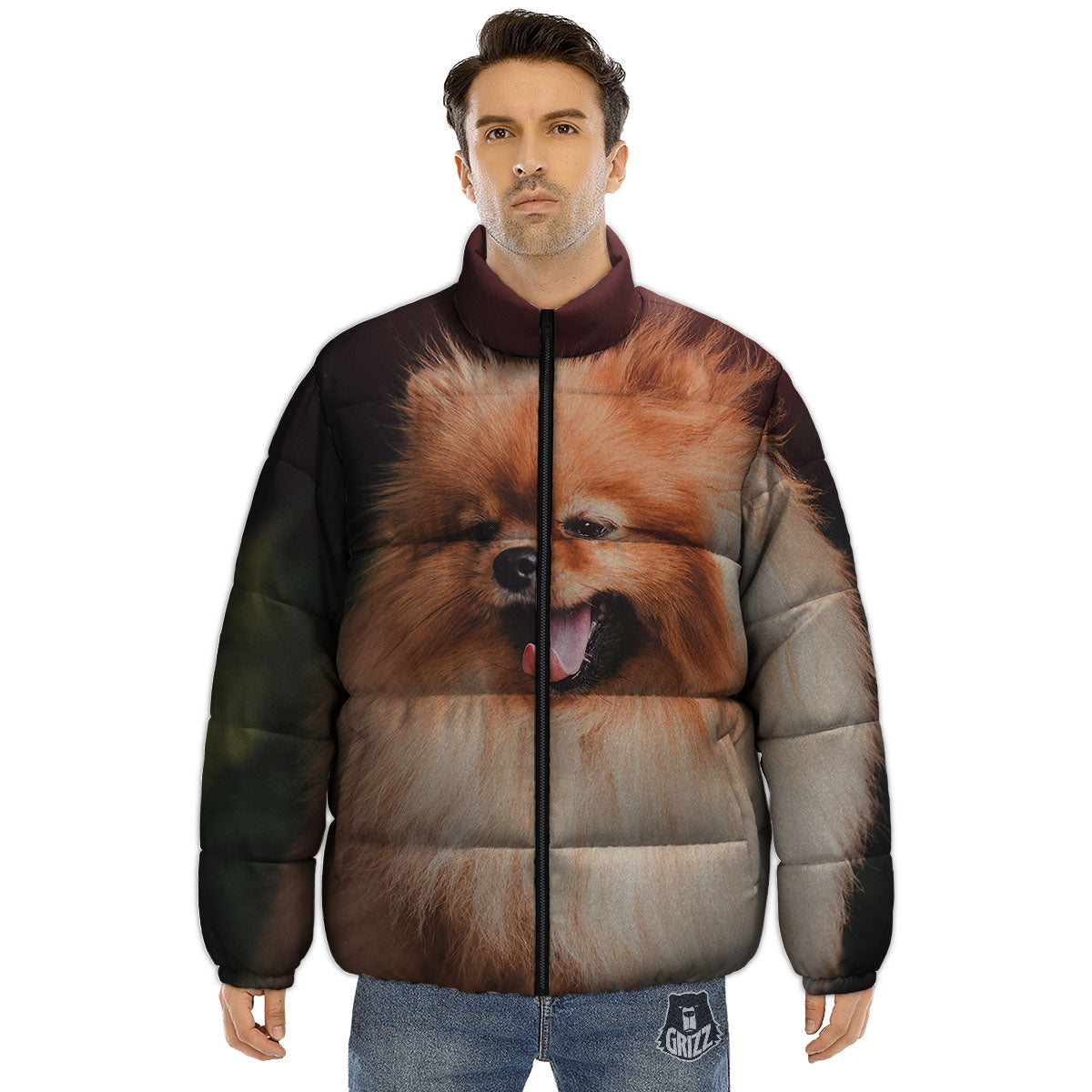 Portrait Vintage Pomeranian Puffer Jacket-grizzshop