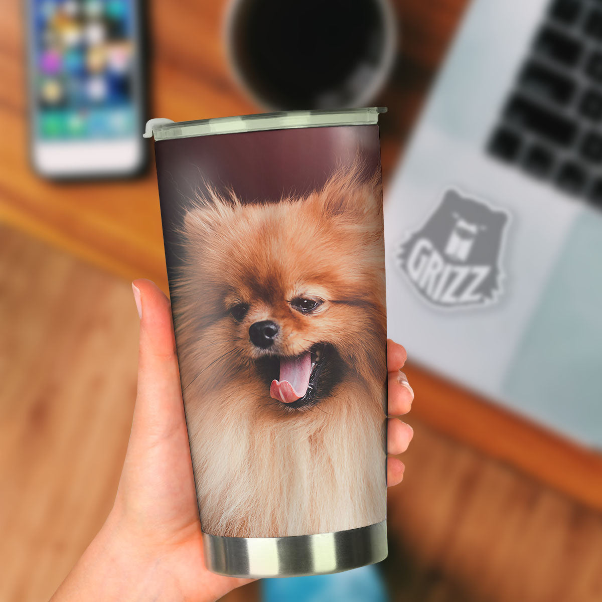 Portrait Vintage Pomeranian Tumbler-grizzshop