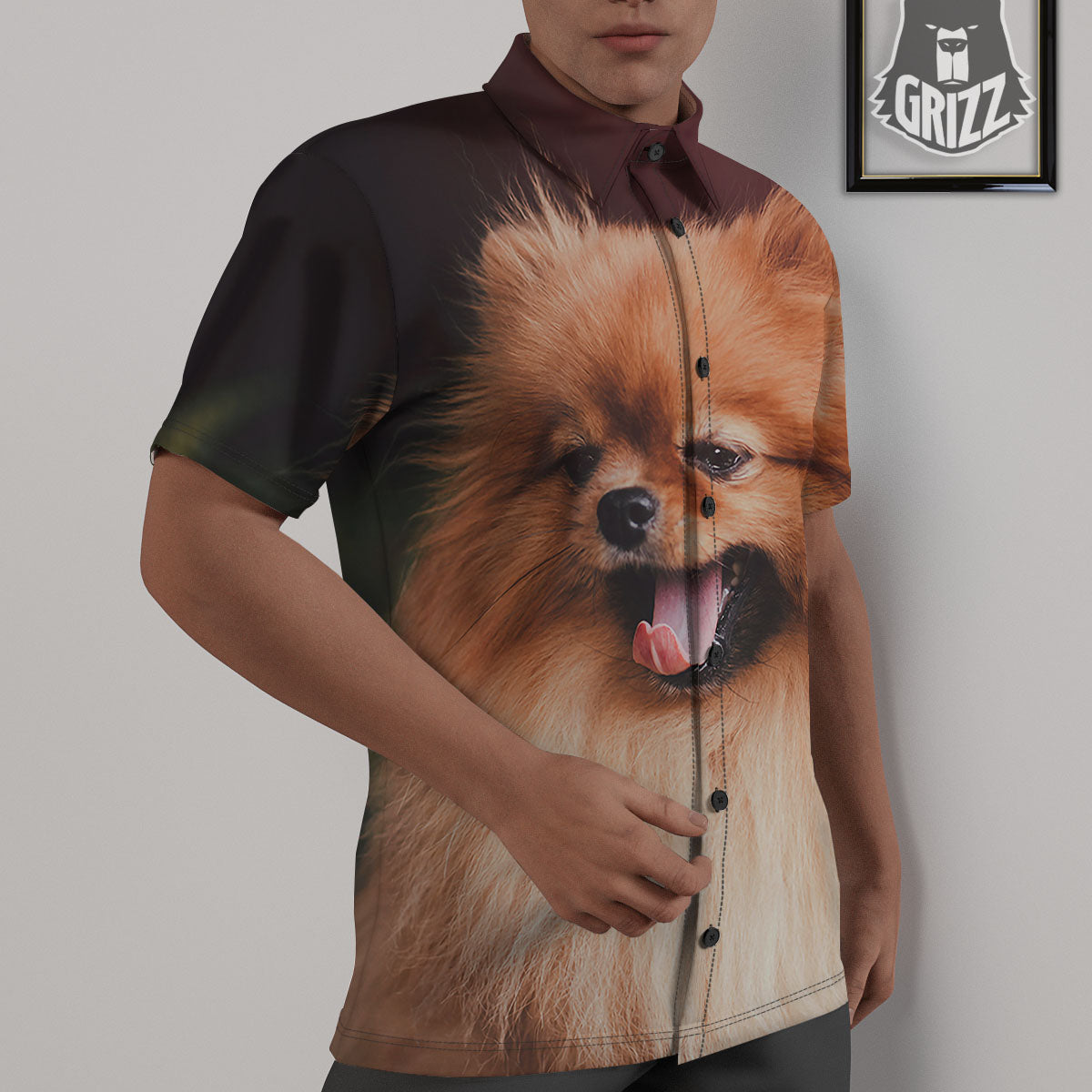 Portrait Vintage Pomeranian Untucked Shirts-grizzshop