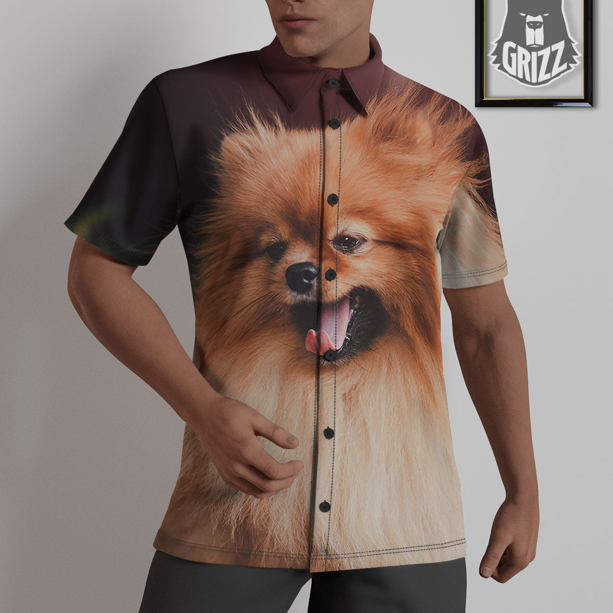 Portrait Vintage Pomeranian Untucked Shirts-grizzshop