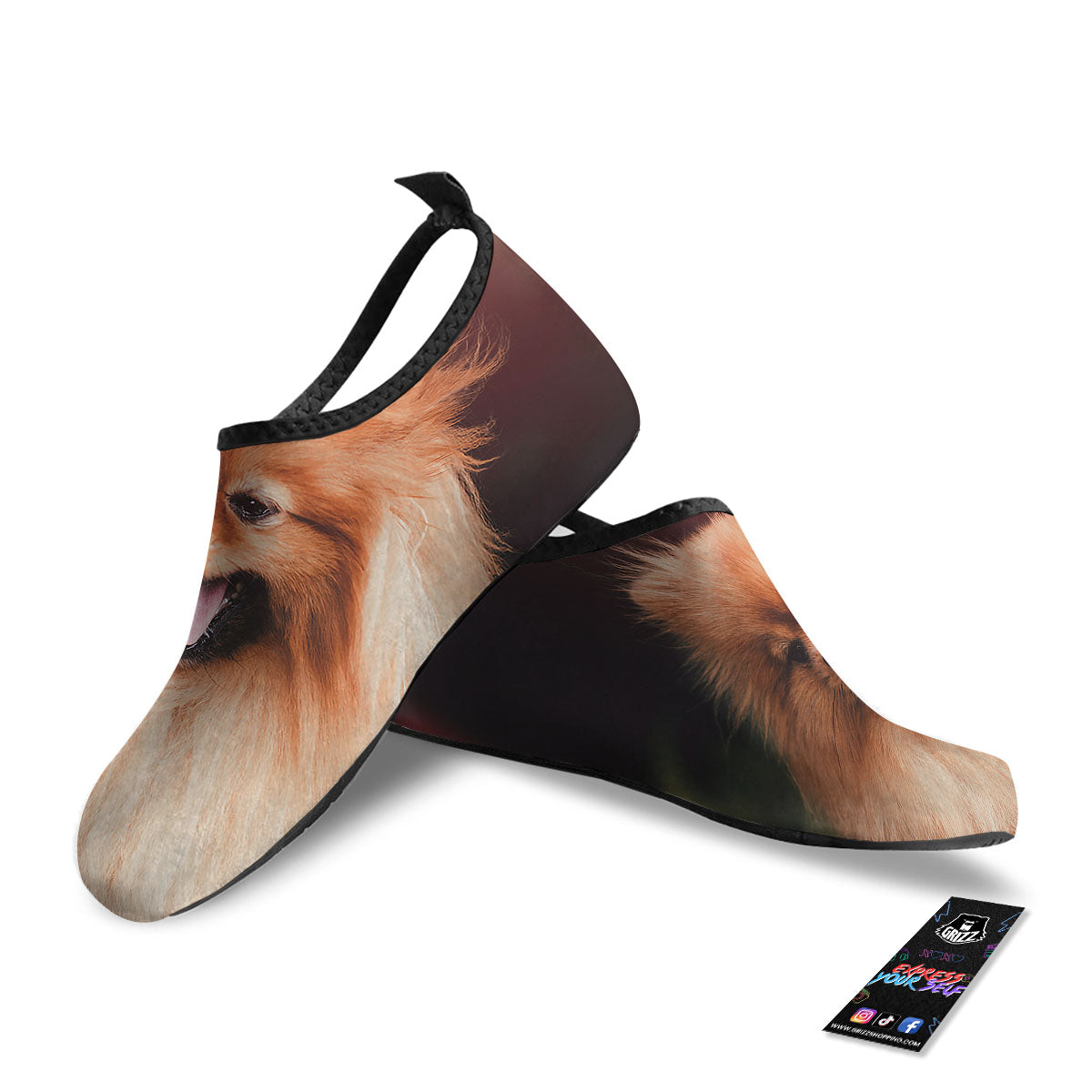 Portrait Vintage Pomeranian Water Shoes-grizzshop