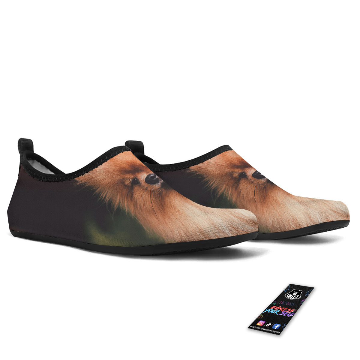 Portrait Vintage Pomeranian Water Shoes-grizzshop