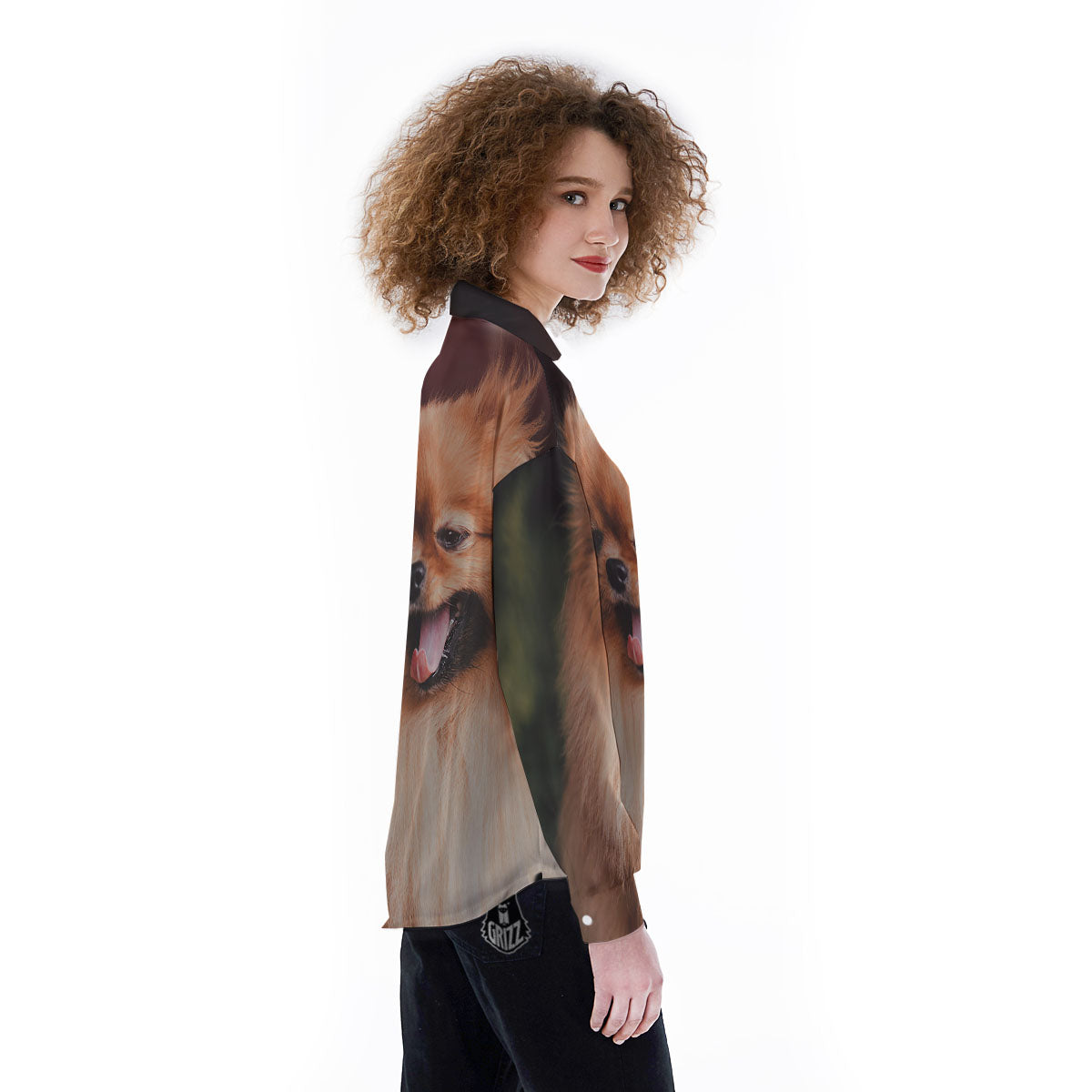 Portrait Vintage Pomeranian Women's Long Sleeve Shirts-grizzshop