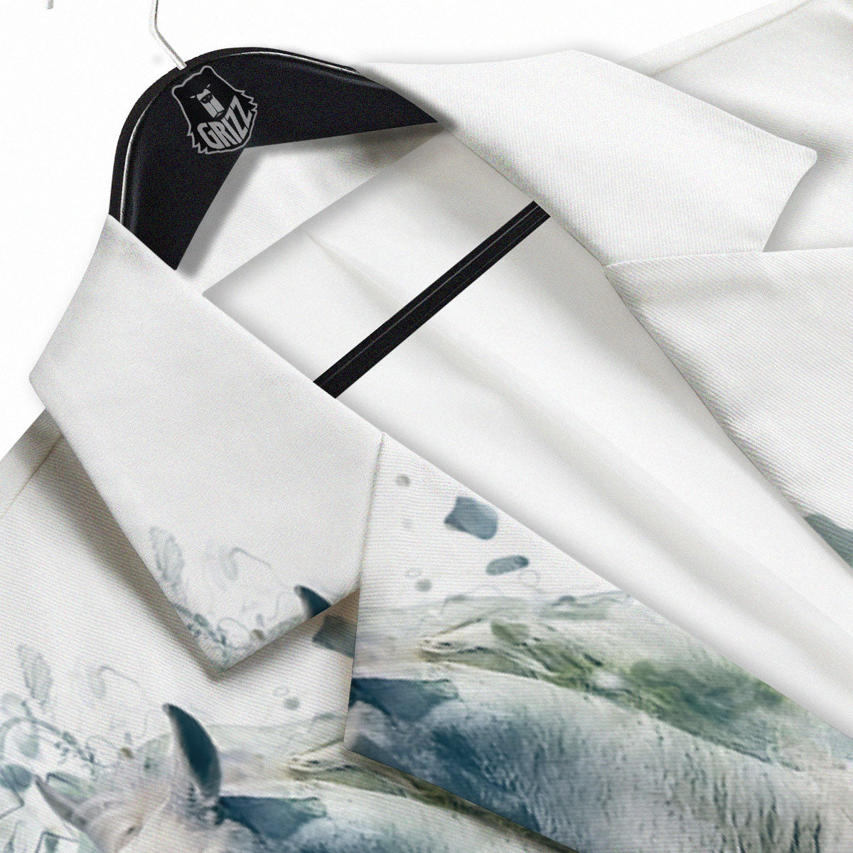 Portrait White Horse Print Men's Sport Coat-grizzshop