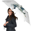 Portrait White Horse Print Umbrella-grizzshop