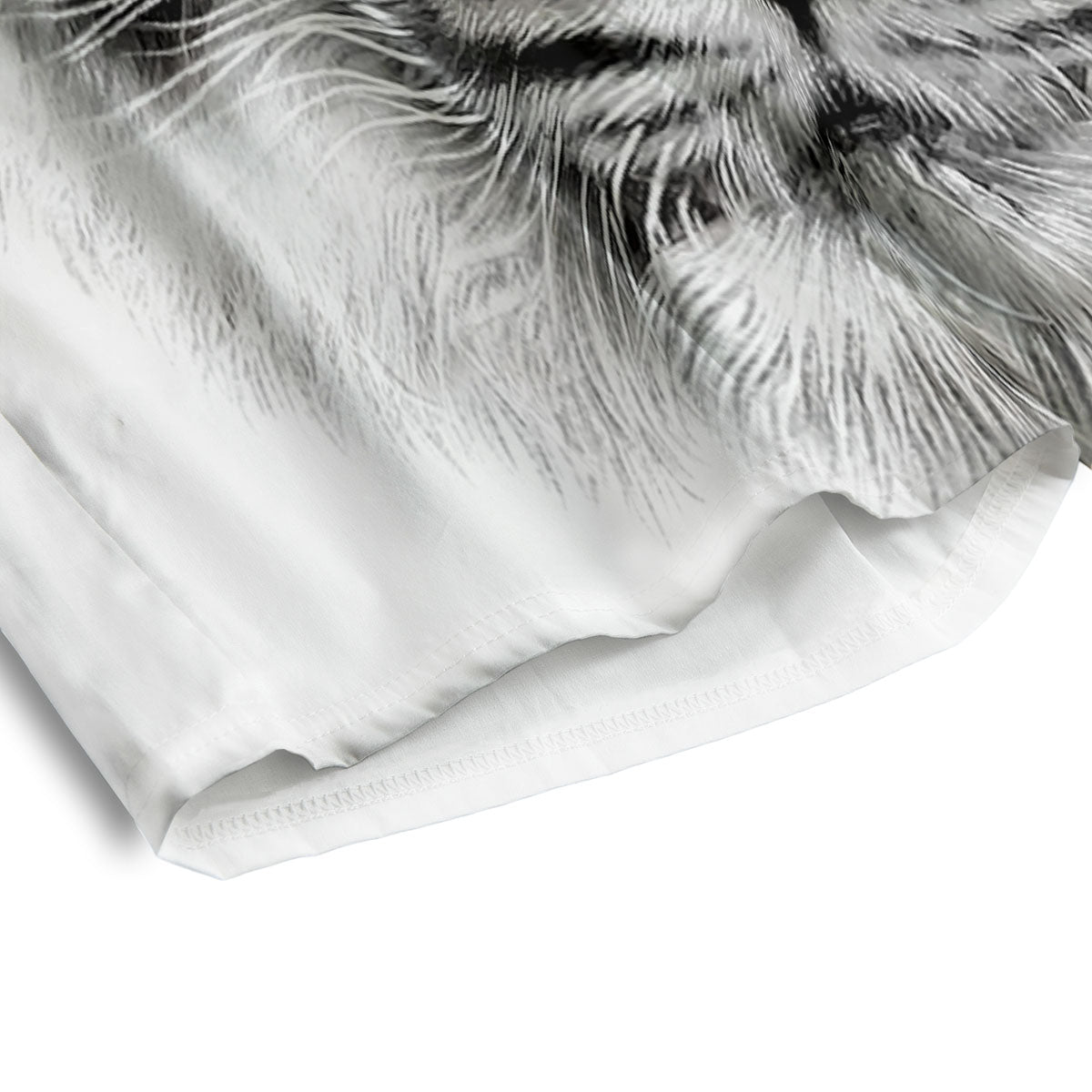 Portrait White Tiger Print Men's Athletic Shorts