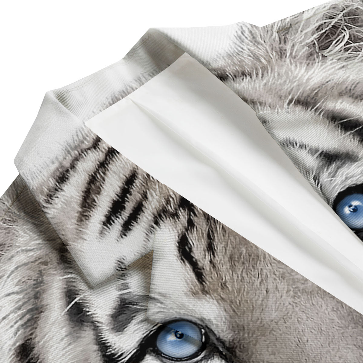 Portrait White Tiger Print Men's Blazer-grizzshop