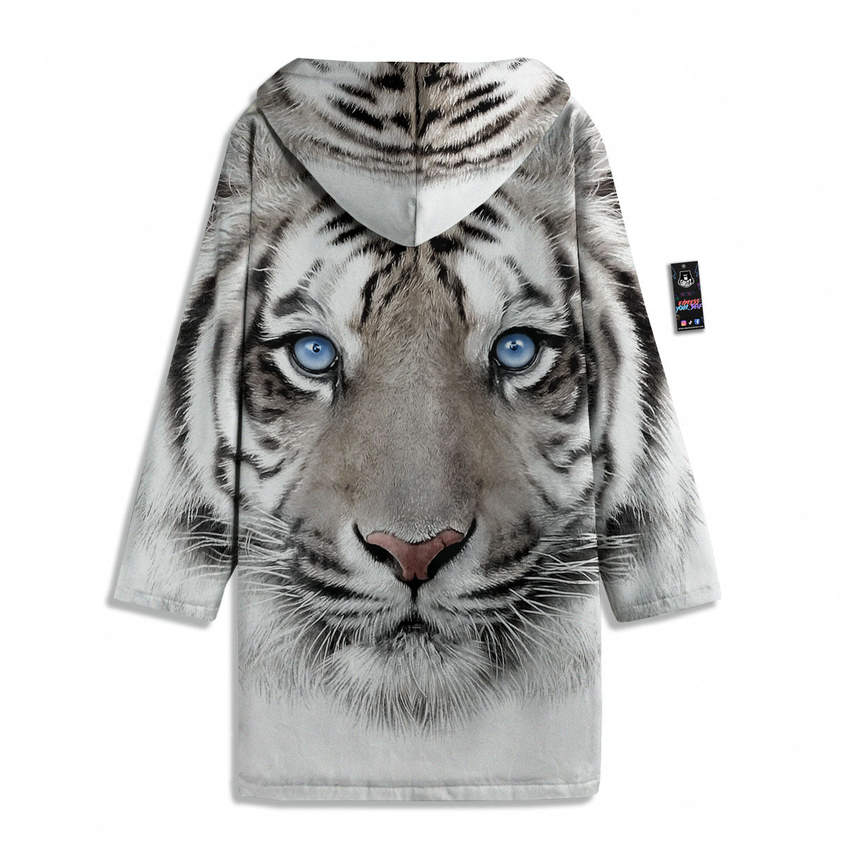 Portrait White Tiger Print Men's Windbreaker Jacket-grizzshop