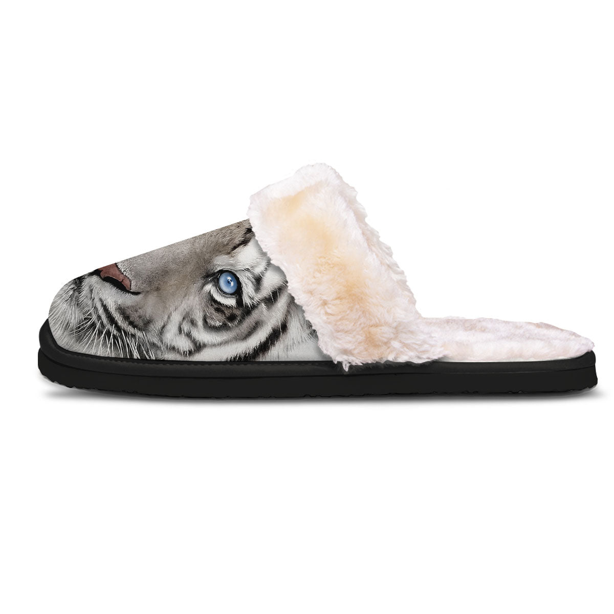 Portrait White Tiger Print Slippers-grizzshop